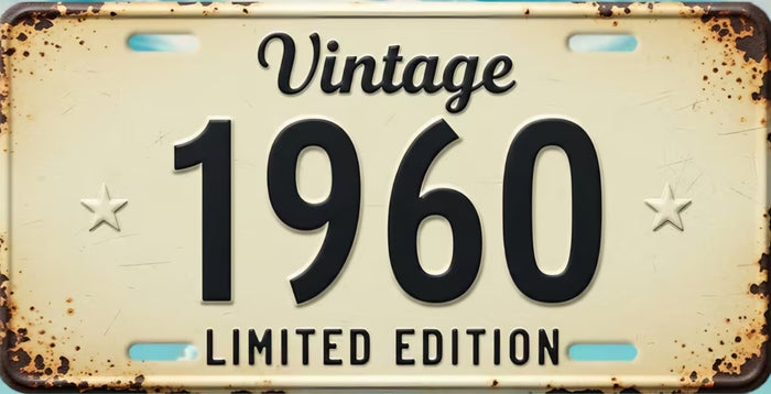 Vintage 1960 Limited Edition License Plate