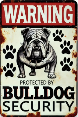 Warning Protected By Bulldog Security