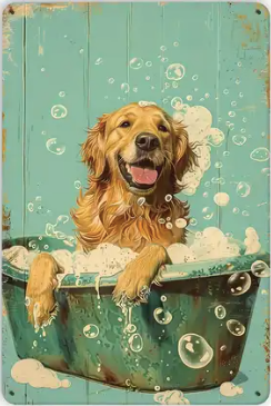 Golden Retriever, Lab In Bath