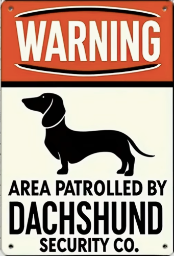 Warning Area Patrolled by Dachshund Security Co.