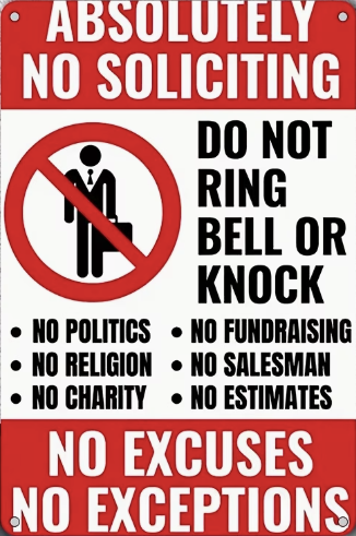 No Soliciting Sign