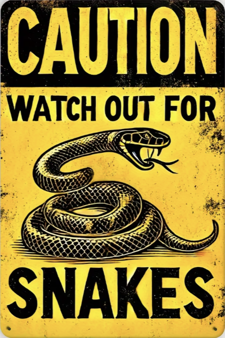 Watch Out For Snakes - Caution