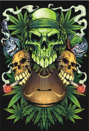 Art With Skull And Weed