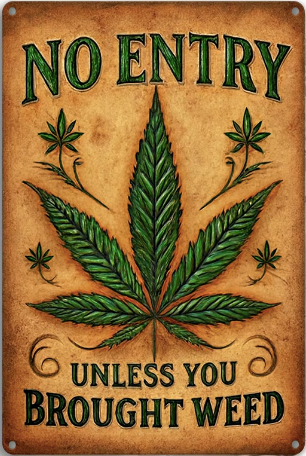 No Entry Unless You Bought Weed