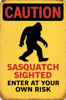 Caution Sasquatch Sighted