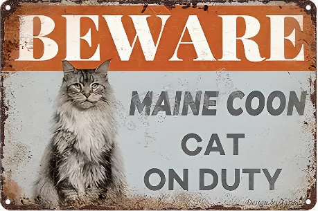 Beware Maine Coon Cat On Duty