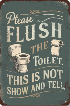 Please Flush The Toilet, This Is Not Show And Tell