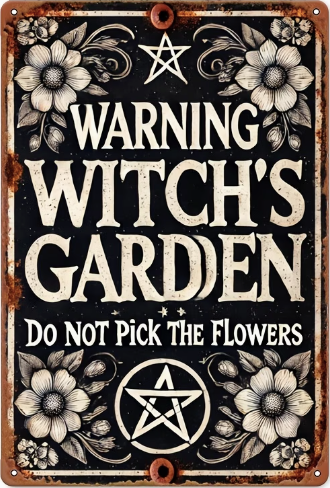 Warning Witch's Garden Do Not Pick the Flowers