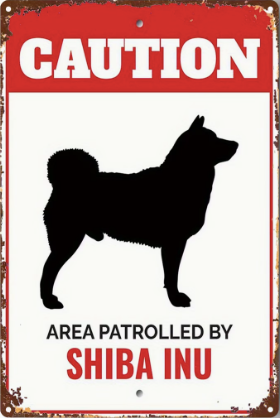 Caution Area Patrolled By Shiba Inu