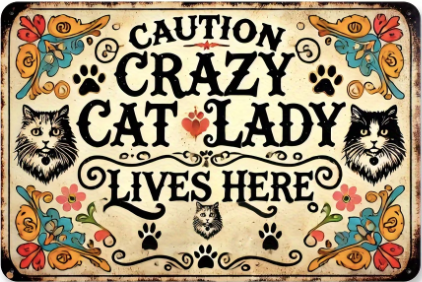 Caution Crazy Cat Lady Lives Here