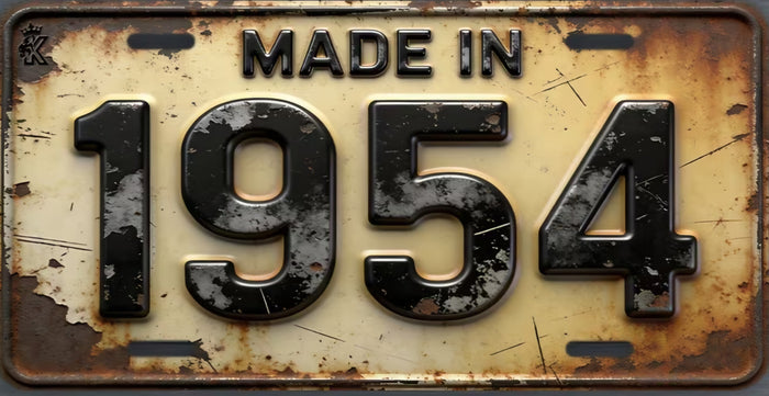 Made In 1954 – Vintage Distressed License Plate Sign